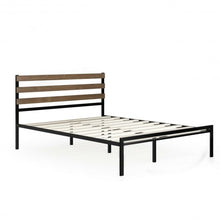 Load image into Gallery viewer, Queen Size Metal Bed Frame Foundation with Headboard