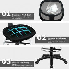 Load image into Gallery viewer, Adjustable Height Mid Back Mesh Drafting Office Chair
