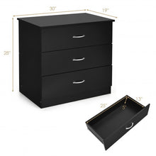 Load image into Gallery viewer, 3 Drawer Dresser Chest of Drawer with Wide Storage Space Organiser-Black