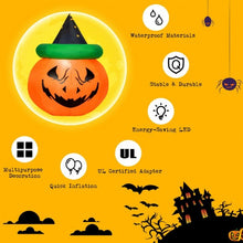 Load image into Gallery viewer, 4 Ft Halloween Inflatable LED Pumpkin with Witch Hat