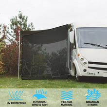 Load image into Gallery viewer, 9' x 7' RV Awning Side Mesh Screen Sunshade with Complete Kits