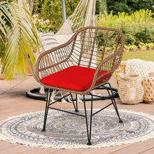 Load image into Gallery viewer, 3 Pcs Patio Rattan Bistro Set with Cushion-Red