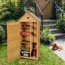 Load image into Gallery viewer, Wooden Outdoor Lockable Garden Tool Storage