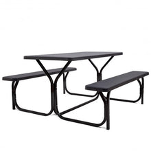 Load image into Gallery viewer, Outdoor Picnic Garden Party Table And Bench Set-Black