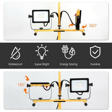 Load image into Gallery viewer, 60W 6000 lm LED Work Light with Metal Tripod Stand