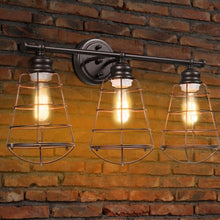 Load image into Gallery viewer, 3-Light Vanity Lamp Bathroom Fixture with Metal Wire Cage