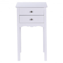 Load image into Gallery viewer, Side Table End Accent Table w/ 2 Drawers-White