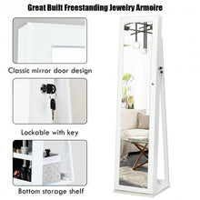 Load image into Gallery viewer, Mirrored Lockable Standing Jewelry Storage Organizer-White