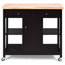 Load image into Gallery viewer, Rolling Kitchen Trolley Island Utility Cart Storage Shelf-Deep Brown