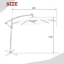 Load image into Gallery viewer, 10FT 360° Rotation Solar Powered LED Patio Offset Umbrella-Burgundy