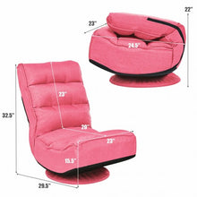 Load image into Gallery viewer, 5-Position Folding Floor Gaming Chair-Pink