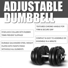 Load image into Gallery viewer, 66 lbs Adjustable Cap Gym Weight Dumbbell Set