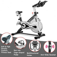 Load image into Gallery viewer, Stationary Silent Belt Adjustable Exercise Bike w/ Phone Holder & Electronic-BK