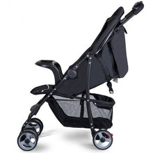 Load image into Gallery viewer, 5-Point Safety System Foldable Lightweight Baby Stroller-Black