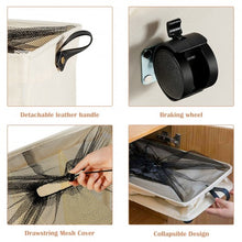 Load image into Gallery viewer, 120L 3-Section Laundry Hamper Sorter with Wheels and Mesh Cover-Beige