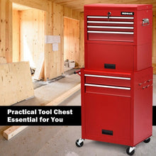 Load image into Gallery viewer, 6-Drawer Tool Chest w/ Heightening Cabinet-Red