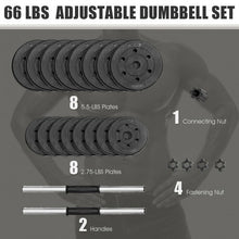 Load image into Gallery viewer, 66 LBS 16 Adjustable Plates Fitness Dumbbell