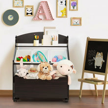 Load image into Gallery viewer, Kids Wooden Toy Storage Unit Organizer w/ Rolling Toy Box & Plastic Bins-CF