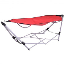 Load image into Gallery viewer, Portable Folding Steel Frame Hammock with Bag-Red
