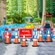 Load image into Gallery viewer, 6Pcs 28" PVC Fluorescent Reflective Road Parking Cones