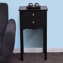 Load image into Gallery viewer, Side Table End Accent Table w/ 2 Drawers-Black