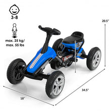 Load image into Gallery viewer, 4 Wheel Pedal Powered Ride on Racer Car for Kids-Blue