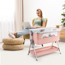 Load image into Gallery viewer, Baby Bed Side Crib Portable Adjustable Infant Travel Sleeper Bassinet-Pink
