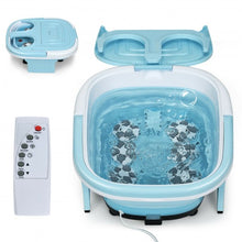 Load image into Gallery viewer, Foldable Foot Spa Bath Motorized Massager with Bubble Red Light Timer Heat-Blue