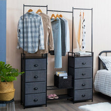 Load image into Gallery viewer, 8 Drawer Fabric Dresser with Rack Multifunctional Storage Tower Metal