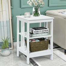 Load image into Gallery viewer, 3-tier Side Table Nightstand with Stable Structure-White