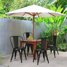Load image into Gallery viewer, Set of 4 Dining Side Stackable Cafe Metal Chairs-Black