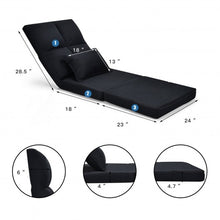 Load image into Gallery viewer, Fold Down Flip Convertible Sleeper Couch with Pillow-Black