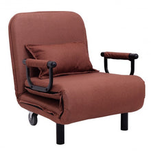 Load image into Gallery viewer, Convertible Folding Leisure Recliner Sofa Bed-Coffee