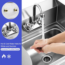 Load image into Gallery viewer, Stainless Steel Sink NSF Wall Mount Hand Washing Sink w/ Faucet and Side Splash