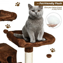 Load image into Gallery viewer, 55" Multi-Level Kitten Activity Tower with Hammock-Brown