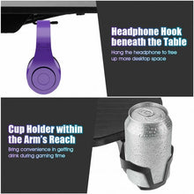 Load image into Gallery viewer, Gaming Desk 62.5" T-Shape Height Adjustable with Cup Holder