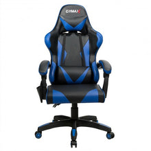 Load image into Gallery viewer, Gaming Chair Reclining Swivel with Massage Lumbar Support -Blue