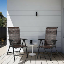 Load image into Gallery viewer, Patio Rattan Folding Chair with Armrest