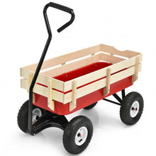 Load image into Gallery viewer, Outdoor Pulling Garden Cart Wagon with Wood Railing
