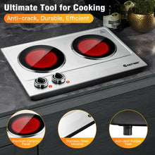 Load image into Gallery viewer, 1800W Stainless Steel Infrared Cooktop w/Non-slipping Feet & Adjustable Temp