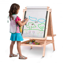 Load image into Gallery viewer, All in One Kid's Double Side Wooden Art Easel with Paper Roll