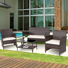 Load image into Gallery viewer, 4 Pcs Outdoor Patio Rattan Furniture Wicker Sofa Set