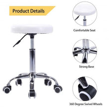 Load image into Gallery viewer, Adjustable Hydraulic Salon Rolling Swivel Stool-White