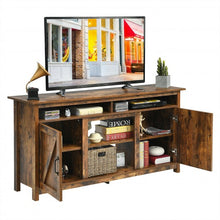 Load image into Gallery viewer, 60”Industrial TV Stand Entertainment Center with Shelve and Cabinet-Brown