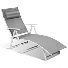 Load image into Gallery viewer, Outdoor Lightweight Folding Chaise Lounge Chair-Gray