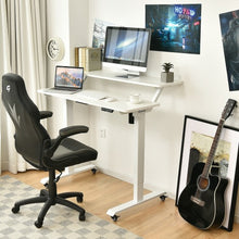 Load image into Gallery viewer, Electric 2-Tier Standing Desk Mobile Sit Stand Desk Height Adjustable-White