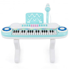 Load image into Gallery viewer, 37-key Kids Toy Keyboard Piano with Microphone-Blue