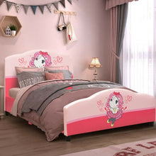 Load image into Gallery viewer, Kids Children Upholstered Platform Toddler Girl Pattern Bed