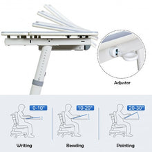 Load image into Gallery viewer, Height Adjustable Kids Desk with Tilting Desktop and Drawer