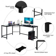 Load image into Gallery viewer, L Shaped Desk Corner Computer Desk PC Laptop Gaming Table Workstation-Black